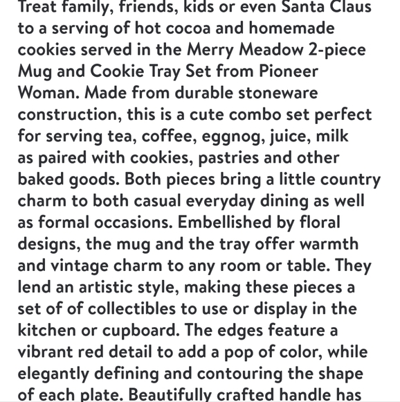 🎁 New Pioneer Woman Merry Meadow Cookie Tray and Mug Set - Picture 2 of 8